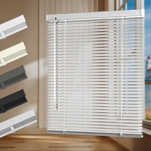 HOTSOON Aluminum Mini Blinds 1 Inch Metal Slat Darkening Venetian Blind New Horizontal Window Blinds Anti-UV Waterproof Venetian Blind for Office Home Windows, Silver, 78" W x 78" H