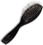 Wig Wire Brush by The Hair Shop - Salon Professional Grade Ergonomic Travel Size- Small & Safe Detangler Tool for 100% Remy Human & Synthetic Hair Extensions, Wigs, & Doll Hair - For Kids, Men & Women