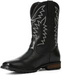 Sara Iris Men's Black Cowboy & Western Work Boots - Pull On, Round Toe - Women's Cowgirl Boots