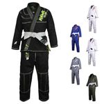 Hawk Sports Brazilian Jiu Jitsu Gi for Kids, Ultra-Light Extra Tough Premium Fabric Kids BJJ Gi, Black, K0