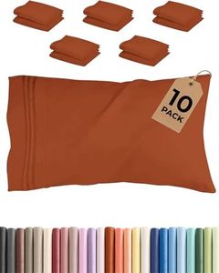 King Pillow Cases Set of 10 - Ultra Soft Hotel Quality Pillowcase Covers - Comfy & Wrinkle Free - Shrink, Stain & Fade Resistant - Soft, Machine Washable Pillow Protectors - 10 Piece Set - Terracotta