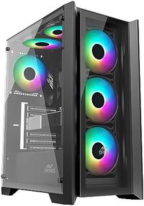 Ant Esports ICE-170TG Mid-Tower Computer Case/Gaming Cabinet - Black | Support ATX, Micro-ATX, ITX | Pre-Installed 3 Front Fans & 1 Rear Fan
