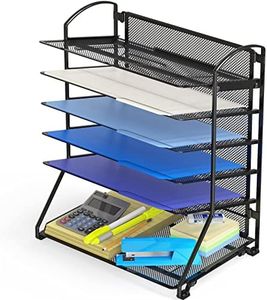 SimpleHouseware 6 Trays Desktop Document Letter Tray Organizer, Black