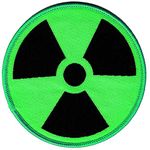 Nuclear Radiation Symbol Embroidered Patch Iron-On Danger Symbol Green Logo