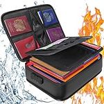 Fireproof Document Bag with Code Lock, Large Lockable Document Organizer Box Fireproof Water Resistant, Multi-Layer File Storage bag for Home Office Important Documents, Certificates and Valuables