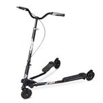 AOODIL Swing Scooter Adjustable 3 Wheels Foldable Wiggle Scooter Self Drifting for Kids/Adult Age 6 Years Old and Up