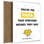 Cute Papa Birthday Cards from Daughter or Son - You're the Papa Everyone Wishes they Had - Happy Birthday Papa Card that's a Heartfelt, Special Keepsake (But You're Mine)