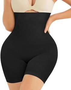 Nebility Women Waist Trainer Shapewear Tummy Control Body Shaper Shorts Hi-Waist Butt Lifter Thigh Slimmer (XL/2XL, Black)