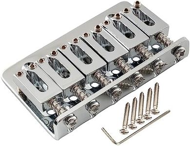 Musiclily 52,5mm Puente Guitarra Fixed Hardtail Bridge para Guitarra Eléctrica Strat Tele, Cromado