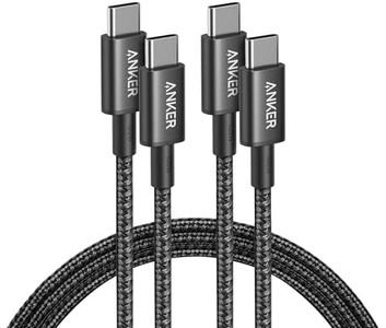 Anker 333 USB C to USB C Cable (6ft 100W, 2-Pack), USB 2.0 Type C Charging Cable Fast Charge for MacBook Pro 2020, iPad Pro 2020, iPad Air 4, Samsung Galaxy S21, Pixel, Switch, LG, and More (Black)