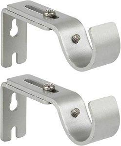 Anndason Heavy Duty Adjustable Curtain Rod Brackets Rod Holders Curtain Rod Holders for 3/4 Inch Rod, (2 PCS, Silver)