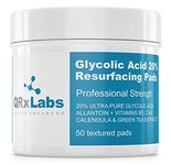 QRxLabs Glycolic Acid 20% Resurfacing Pads With Vitamins B5, C & E, Green Tea, Calendula, Allantoin - Exfoliates Surface Skin And Reduces Fine Lines And Wrinkles