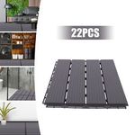 22Pcs Outdoor Patio Deck Tile Garden Flooring Interlocking Decking Tile 12*12 In