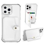 M-Plateau Phone Wallet Stick On, Small Card Holder for Phone Case with Snap Closure and Leather Phone Card Holder for Most Smartphones (White)