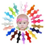 JOYOYO 20 Pcs Baby Headbands and Bows Baby Elastic Headbands, 2.75 Inch Ribbon Bows Baby Nylon Headbands Headwears for Babies, Toddlers