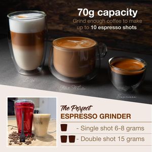 Andrew James Electric Coffee Grinder – 150W, 70g, Red, One-Touch