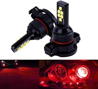 SOCAL-LED LIGHTING 2x H16 5202 LED Fog Light Bulb for Powersports Advanced 3030 SMD Bright Colorful Daytime Running DRL Lamp, Red