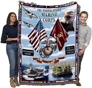 Pure Country Weavers US Marine Corps - Land Sea Air Blanket - Gift Military Tapestry Throw Woven from Cotton - Made in The USA (72x54)