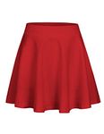 Zaclotre Skorts Skirts for Girls Elastic High Waisted Tennis Skirt with 2 Pockets Athletic Golf Workout Sports Shorts Red