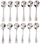 Winco 0005-04 12-Piece Dots Bouillon Spoon Set, 18-0 Stainless Steel