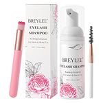 Eyelash Extension Shampoo 60ml + Brush + Mascara Wand Eyelid Foaming Cleansing,Lash Shampoo Cleaner,Nourishing Formula,Paraben & Sulfate Free,Makeup Remover,Salon and Home use