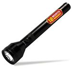 CASTOR 0466Q Flashlight Torch Light Rechargeable, Long Beam Range, Aircraft Aluminium Body, Super Bright LED Light (Black)