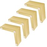 Bitray 2 inch Height Square Furniture Leg, Metal L Shape Furniture Sofa Legs Gold Finish Table Cabinet Cupboard Couch Feet Furniture Support Feet Replacement Parts