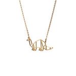 La Menagerie Dinosaur Gold Origami Jewellery - Gold Geometric Chain Necklace – 18 Karat Plated Gold Necklace for Women & Girls – Stylish Dinosaur Pendant Necklace