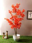 Fourwalls Decorative Artificial Japanese Maple Plant Floor Without Pot (150 cm Tall, Multicolor)