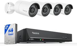 REOLINK 8CH 5MP Security Camera System, 4pcs Wired PoE Cameras for Home Security Outdoors, Smart Person/Pet/Vehicle Detection, 4K 8CH NVR with 2TB HDD for 24-7 Recording, RLK8-410B4-5MP White