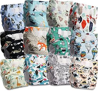 Littles and Bloomz - Pañal reutilizable para bebé con velcro, 12 pañales, FLV2-1201