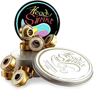 Heady Shake Pro Longboard Bearings Built-in Spacers and Washers - Longboards, Skateboards, Inline Skates - Frictionless Surface - Ultra-Fast - Downhill, Dancing, Freeride Use - 8-Pack
