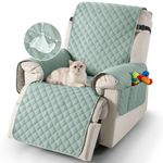 TAOCOCO Recliner Slipcovers,100% Waterproof Recliner Covers,Armchair Covers with Pockets,1 Seater Armchair Slipcovers,Non Slip Reclining Sofa Covers Arm Chair Covers for Pets(Mint Green)