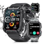 LIGE Military Smart Watch for Men Make/Answer Call,1.83''HD Touch Screen Fitness Tracker IP68 Waterproof Smartwatch with Heart Rate Sleep Monitor Pedometer Smart Watch for Men for iOS Android Phones