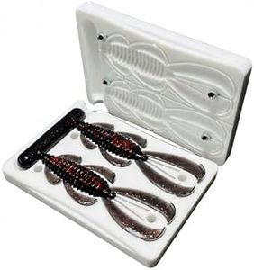 Lure Master Fishing Lure Molds – Soft Plastic Lure Making Kit, Injection Molds for Soft Plastics, Worm/Paddle Tail/Shrimp DIY Bass Lure Mold 4“
