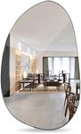 Hamilton Hills Irregular Shaped Wall Mirror - Asymmetrical Accent Mirror - Modern Wall Mounted Mirror - Suitable for Bedroom and Living Room - Frameless Shaped - 33.5" L x 20.5" W