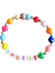 Handmade Stretch Personalised Bead Name Bracelet Bright Coloured Foil Beads with Any Name