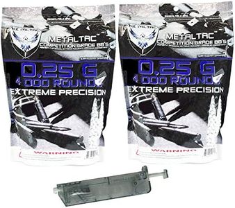 MetalTac Airsoft BBS .25g 8000 Rounds Match Grade BB Pellet, 0.25 gram 6mm for Airsoft Guns Ammo with Speed Loader