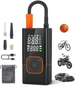 lamfurart Tire Inflator Portable Air Compressor-150PSI Bike Pump, 20000mAh Air Pump Cordless with Tire Pressure Gauge LED Lights, Portable Tire Inflator for Car, Bike, Motorcycle, Ball