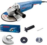 Bosch Professional Angle Grinder GWS 2200 J (Disc Diameter 230 mm, 2,200 W Motor, Includes Two-Hole Wrench, Protective Cover, Mounting Flange, Clamping Nut, Additional Handle)