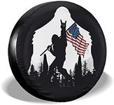 Siski American Flag Camping Spare Tire Cover Wheel Protectors Weatherproof Universal for Trailer Rv SUV Truck Camper Travel(14" fits for tire Diameter 60-69cm/23.6-27in)