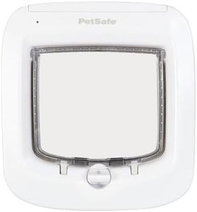 PetSafe Microchip Cat Door, Exterior or Interior Pet Door - Multi-User RFID Access Up To 40 Pets, 4-Way Locking, Weatherproof, DIY Easy Install, Hardware Kit; Privacy for Cat Litter Box or Pet Feeder