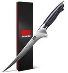 SHAN ZU Boning Knife in Powder Steel 18cm -Japanese Kitchen Filleting Knives 63HRC High Carbon Fish Fillet Knives, Ultra Sharp 12° Blade with Ergonomic Full Tang Natural Wood Handle