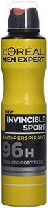 L'Oréal Paris Men Expert 96H Invincible Sport Anti-Perspirant Deodorant for Men, 250ml Pack of 6, Bulk Buy