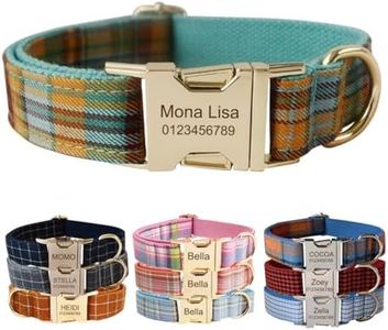 Collar de perro personalizado con hebilla de metal, collares personalizados para mascotas con nombre, número de teléfono y dirección grabados, cuadros