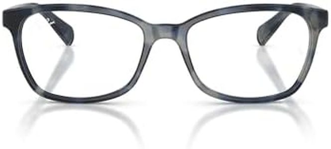 Ray-Ban RX5362 Square Prescription Eyewear Frames, Opal Blue Havana/Demo Lens, 54 mm