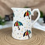 Ceramic Dining Multicolour Umbrella Handpainted Ceramic Milk or Water 1000ml Jug/Pitcher || Water Kitchen Storage Juice Serving Jug Pitcher Jug