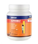 Gritzo SuperMilk Height+ (8-12y Boys), 10g Protein (Double Chocolate, 1kg) | Zero Refined Sugar, 21 Vitamins & Minerals