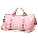 Storite Nylon 50 cms Imported Travel Duffle Bag for Women Shoulder Bag with Wet Pocket Weekender Overnight Luggage Bag (Pink,50x23x30 cm)