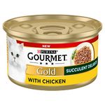 Gourmet Gold Succulent Delights Adult Wet Cat Food Chicken 12x85g, Pack of 12